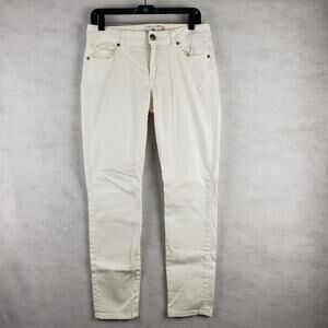 Cabi Women's Size 6 Slimmie White Denim Skinny Jeans Spring Summer Pants Stretch